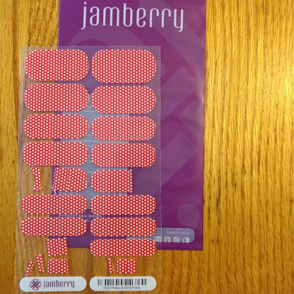 Jamberry Nail Wraps in Poppy & White Polka